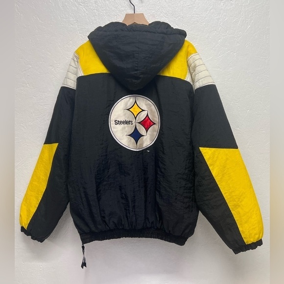 NFL - Steelers - 90s Starter Hooded 1/2 Zip Pullover Jacket  Pro Line - XL - Picture 10 of 16